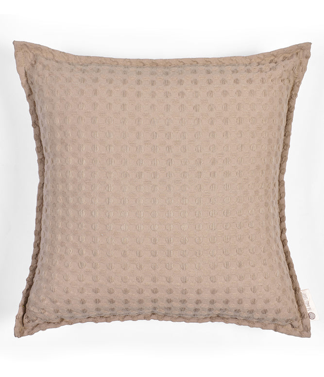 Waffle Cushion Cover - Oatmeal Beige (Set of 2)