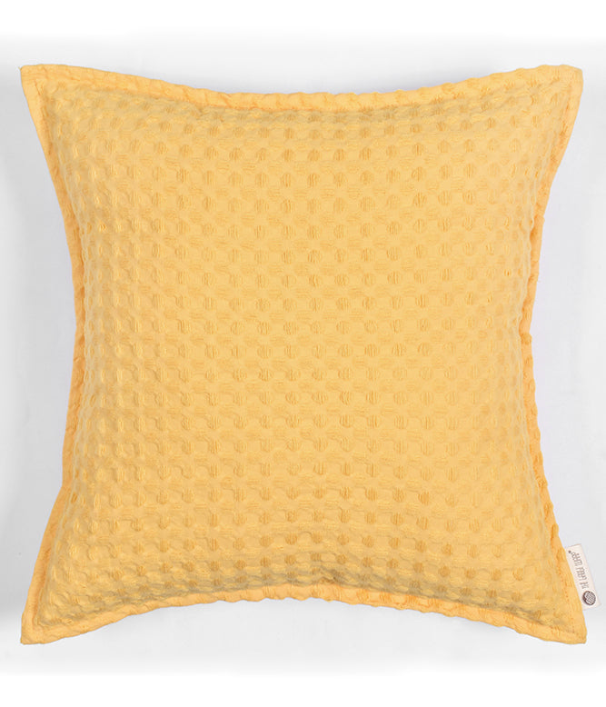 Waffle Cushion Cover - Yolk Yellow (Set of 2)