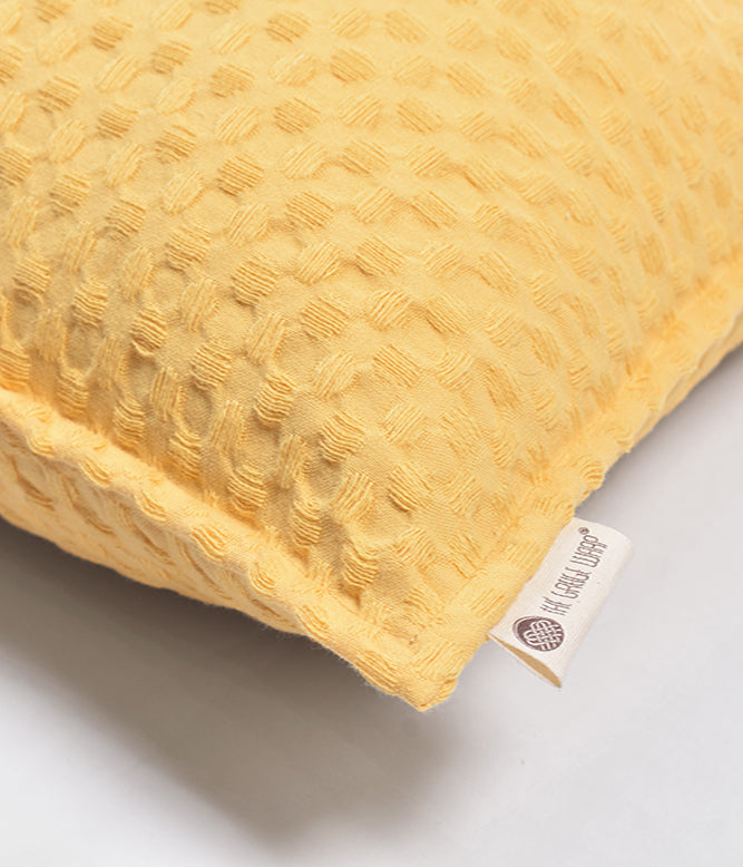 Waffle Cushion Cover - Yolk Yellow (Set of 2)