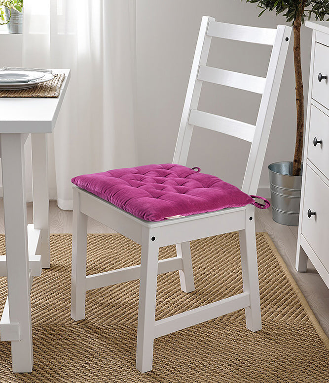 Colour Blocking Velvet Chairpad (Purple) - TGW