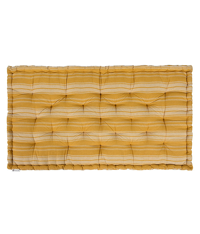 Stripe Floor Bed Mattress (Ochre &amp; White)