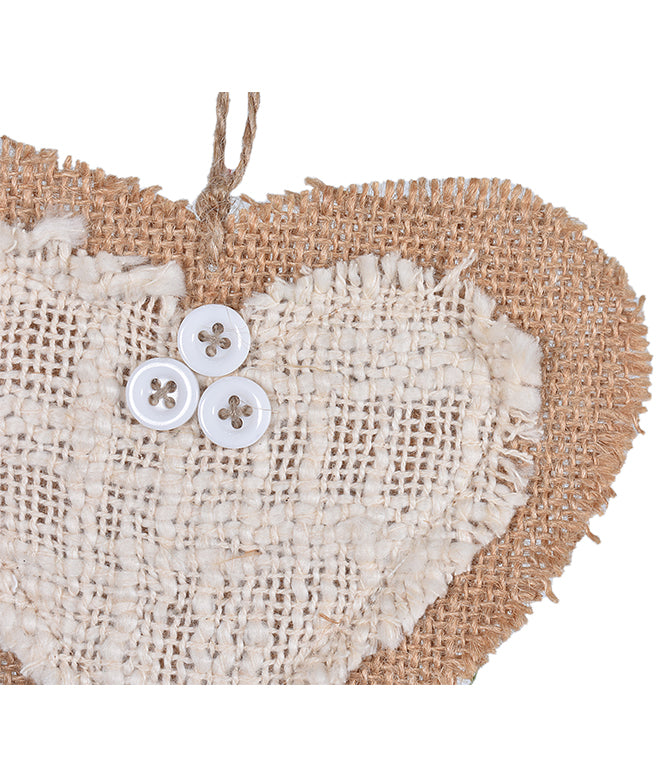 Sustainable Fabric Ornaments Heart (Natural &amp; Ivory) - TGW