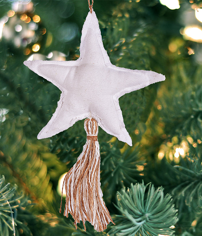 Sustainable Fabric Ornaments Star (Natural & Ivory) - TGW