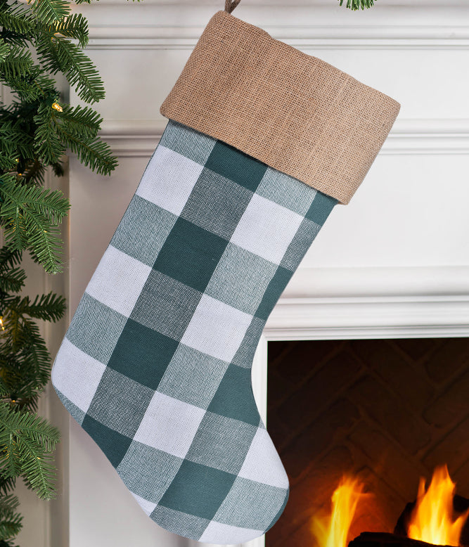Holiday Stockings (Green & White Check) - TGW