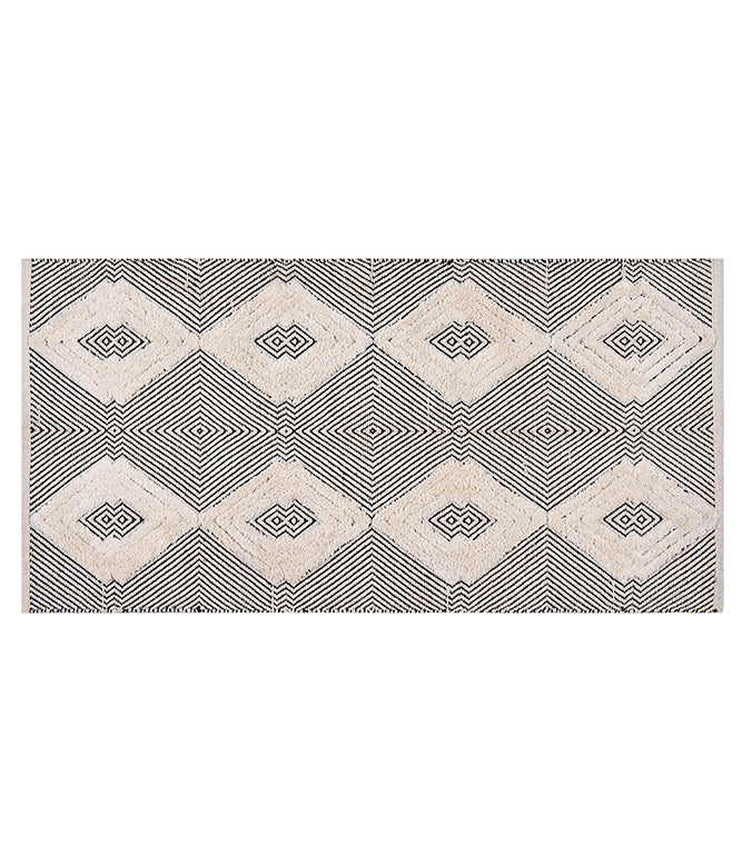 Rhomb Tuft Wo-Metric Rug (Black) SMALL - TGW