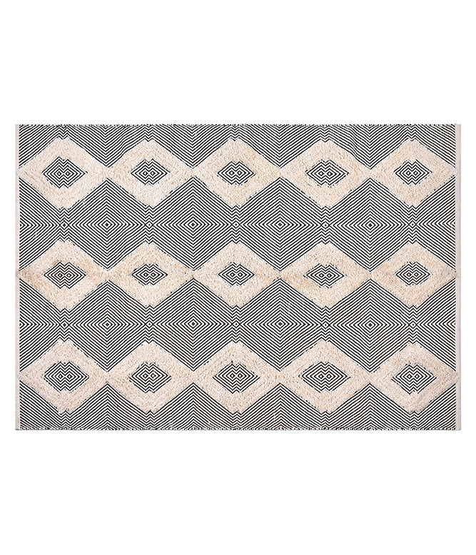 Rhomb Tuft Wo-Metric Rug (Black) LARGE - TGW