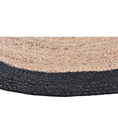 Colour Band Jute Rug (Black) - TGW