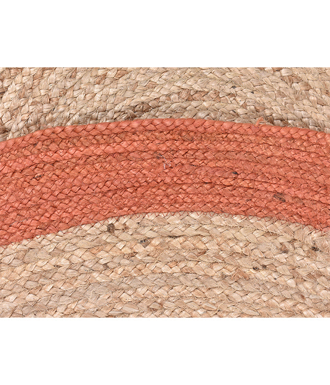 Colour Band Jute Rug (Rust) - TGW