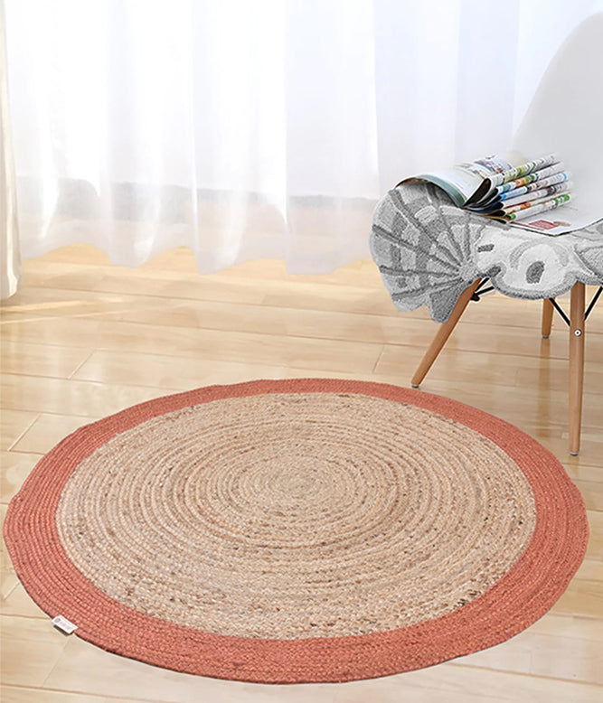 Colour Band Jute Rug (Rust)