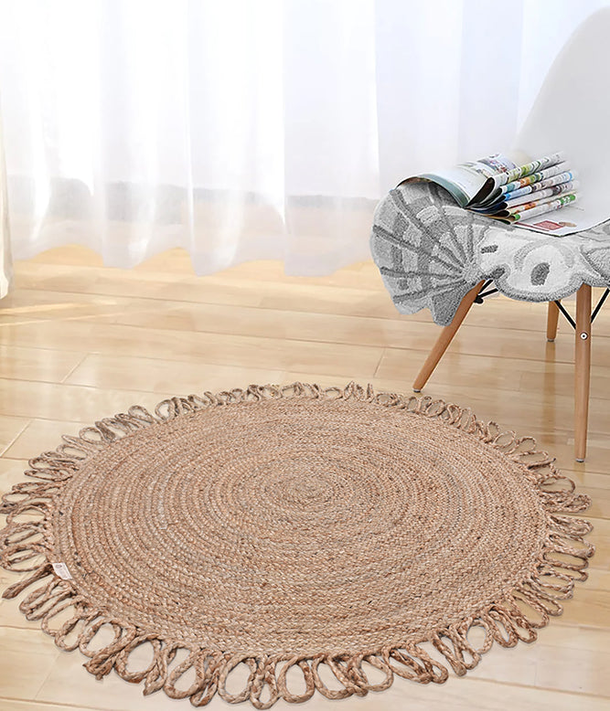 Round Braided Ends Jute Rug (SMALL) - TGW