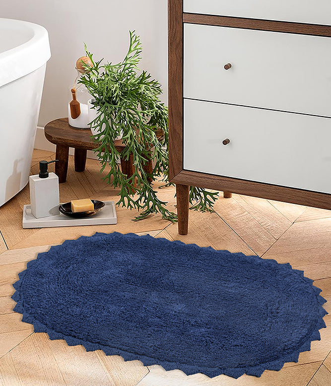 CLOUD WALK OVAL BATH MAT - BLUE - TGW