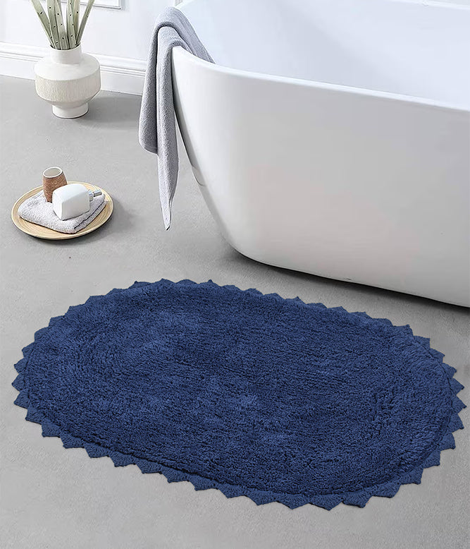 CLOUD WALK OVAL BATH MAT - BLUE - TGW