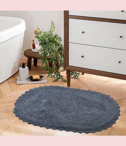 CLOUD WALK OVAL BATH MAT - DARK GREY - TGW