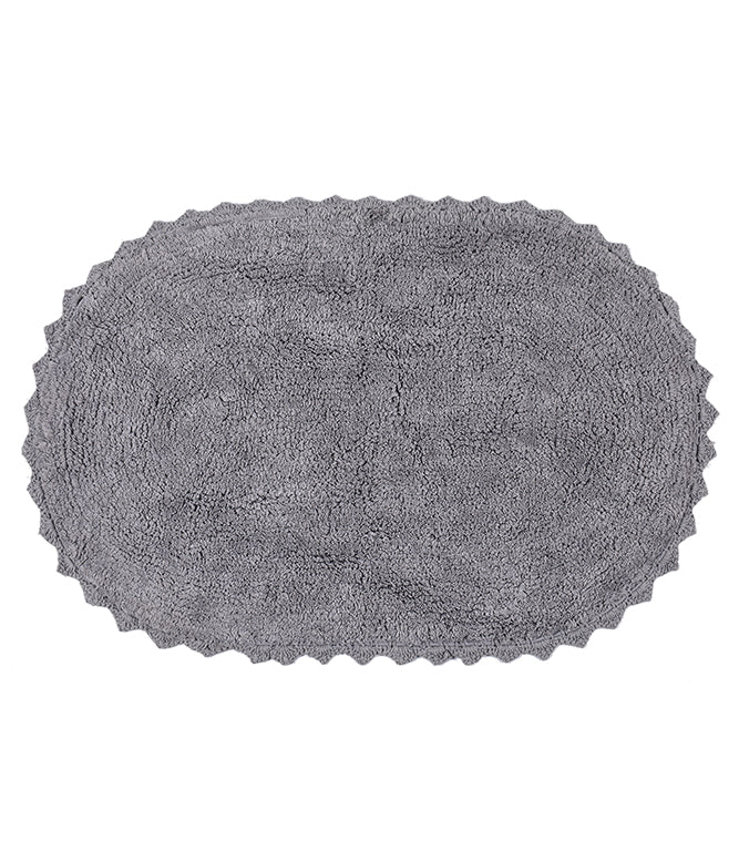 CLOUD WALK OVAL BATH MAT - LIGHT GREY - TGW