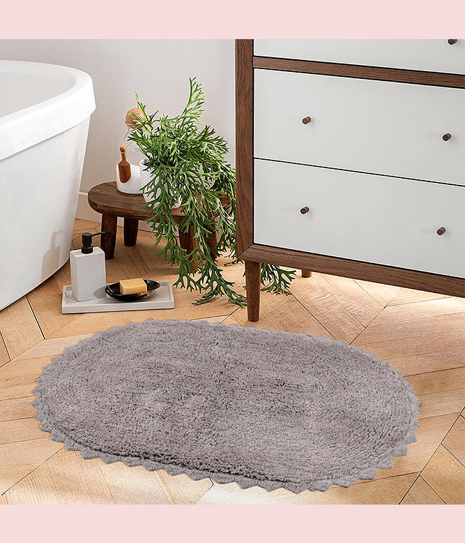 CLOUD WALK OVAL BATH MAT - BEIGE - TGW