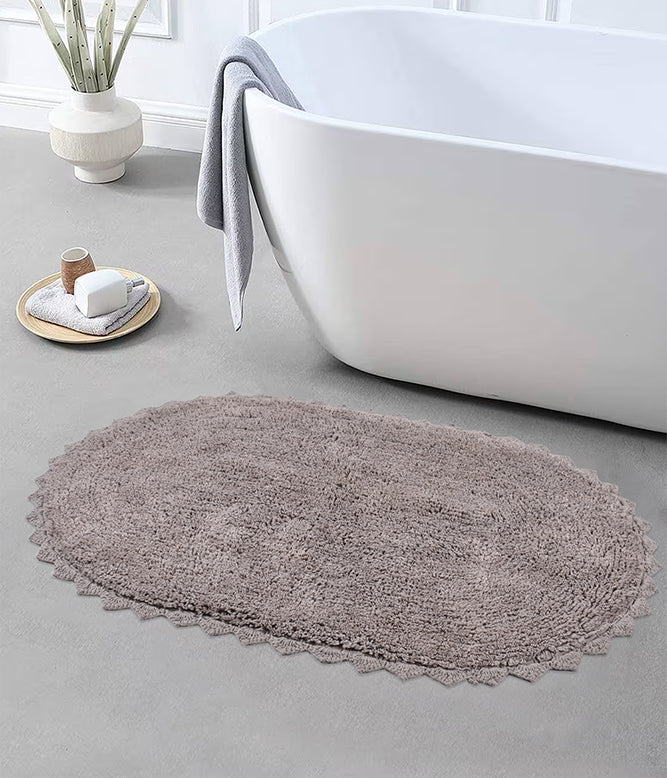 CLOUD WALK OVAL BATH MAT - BEIGE - TGW