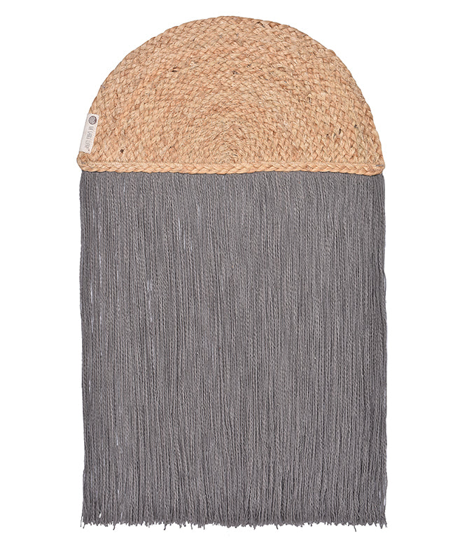 Fringed Moon Wall Hanging - Slate Grey