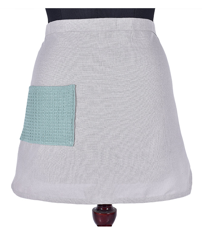 Culinary Companions - Chic Grey &amp; Green Waist Apron - TGW