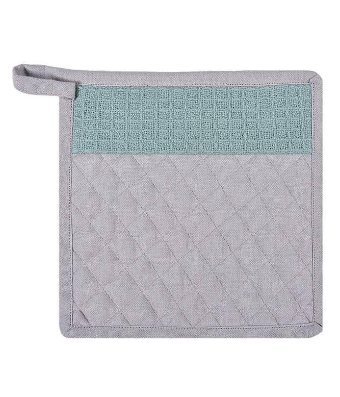 Culinary Companions - Chic Grey & Green Glove & Pot Holder combo - TGW