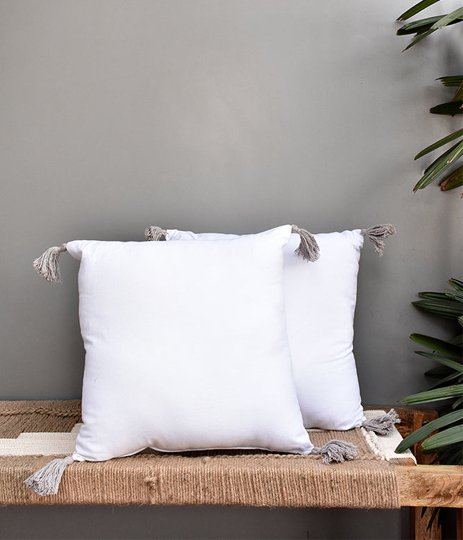 All White Cushion Set of 2