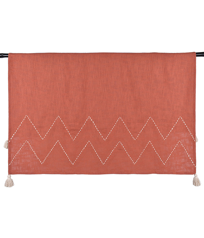 Cozy Kantha Throw - Rusty Tang