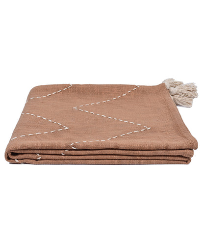 Cozy Kantha Throw - Mud Brown