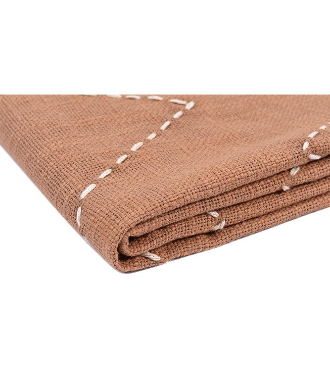 Cozy Kantha Throw - Mud Brown