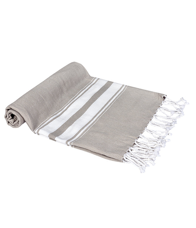 Classic Beige &amp; White Throw - TGW