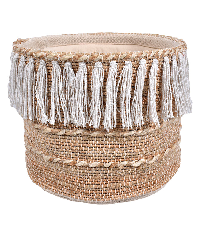 Harmony Fringe Basket Natural (Set Of 2) | TGW