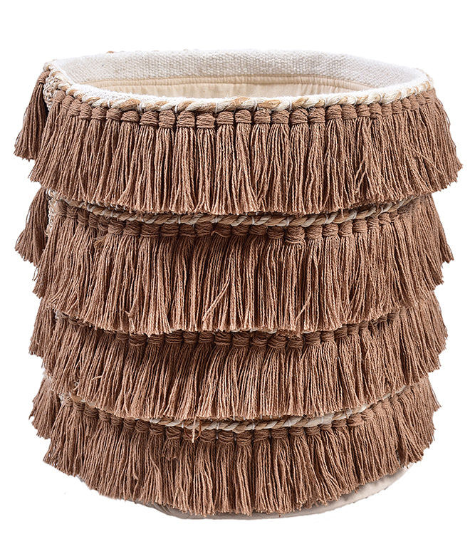 Harmony Fringe Basket Natural (Set Of 2) - TGW