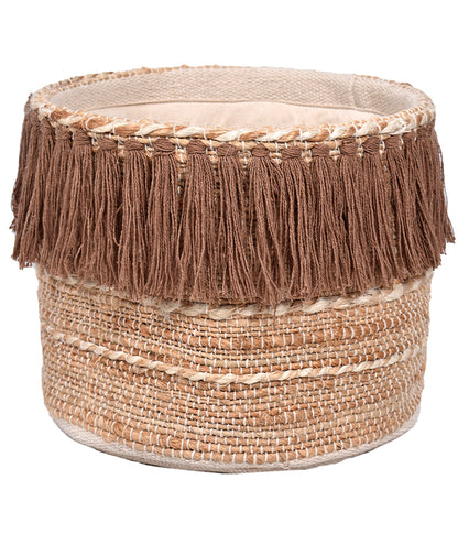 Harmony Fringe Basket Natural (Set Of 2) - TGW