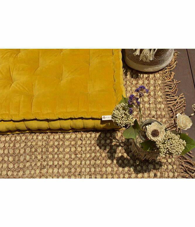 Colour Blocking Velvet Mattress (Ocre) - TGW