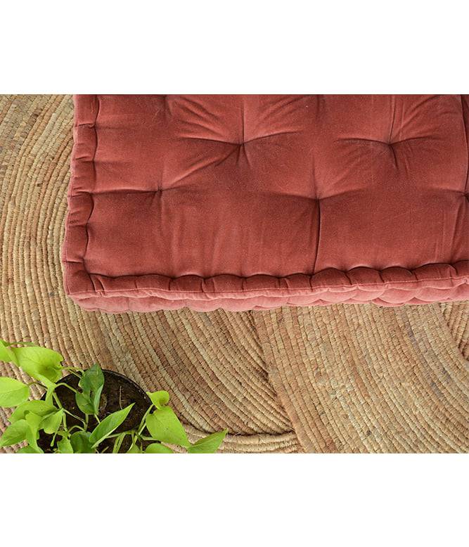 Colour Blocking Velvet Mattress (Rust) - TGW