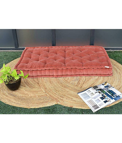 Colour Blocking Velvet Mattress (Rust) - TGW