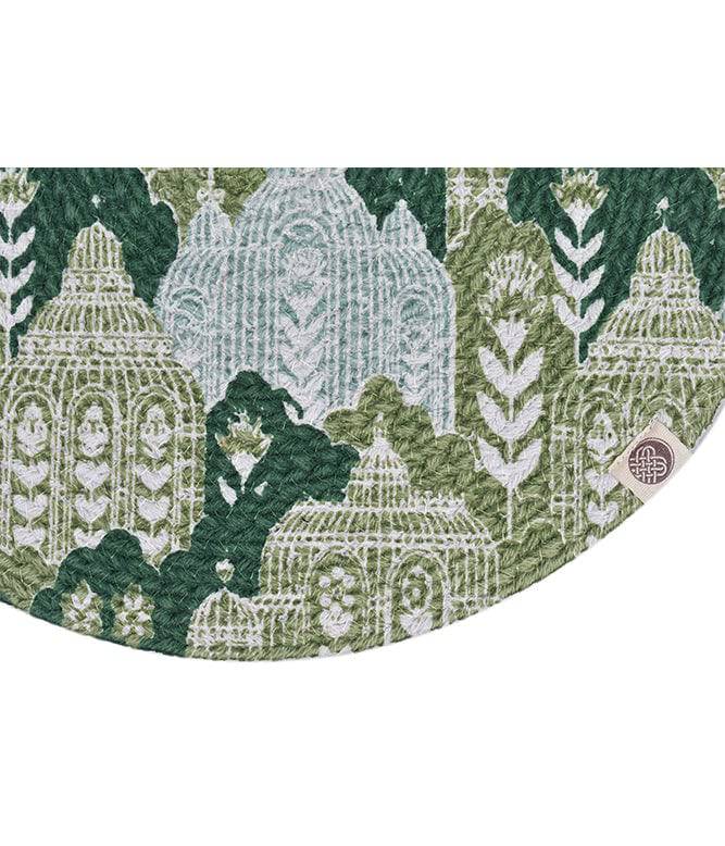 Abstract Green Round Mat - set of 2 - TGW