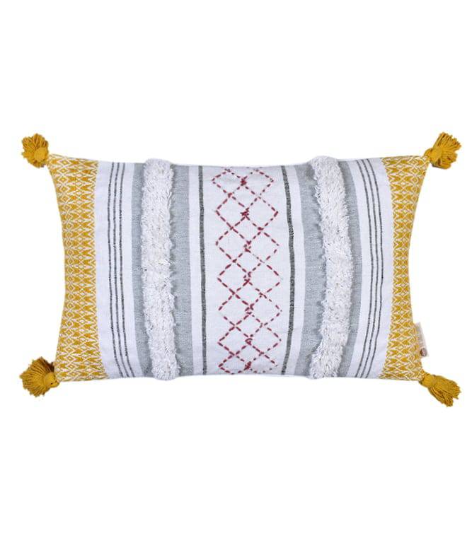 Atrisuta Fringed Cushion Cover (Camel Yellow) - TGW