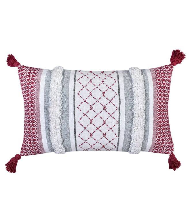 Atrisuta Fringed Cushion Cover (Muted Scarlet) - TGW