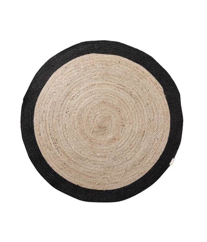 Colour Band Jute Rug (Black) - TGW