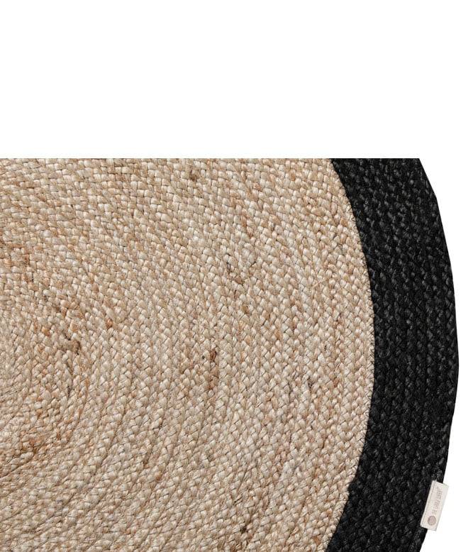 Colour Band Jute Rug (Black) - TGW