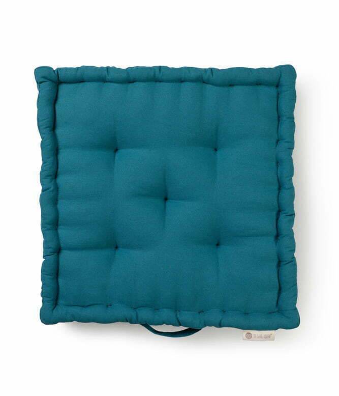 Colour Blocking Floor Cushion (Teal) - TGW