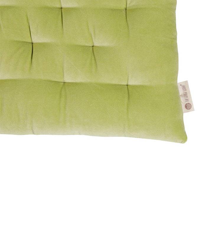 Colour Blocking Velvet Chairpad (Lime) - TGW