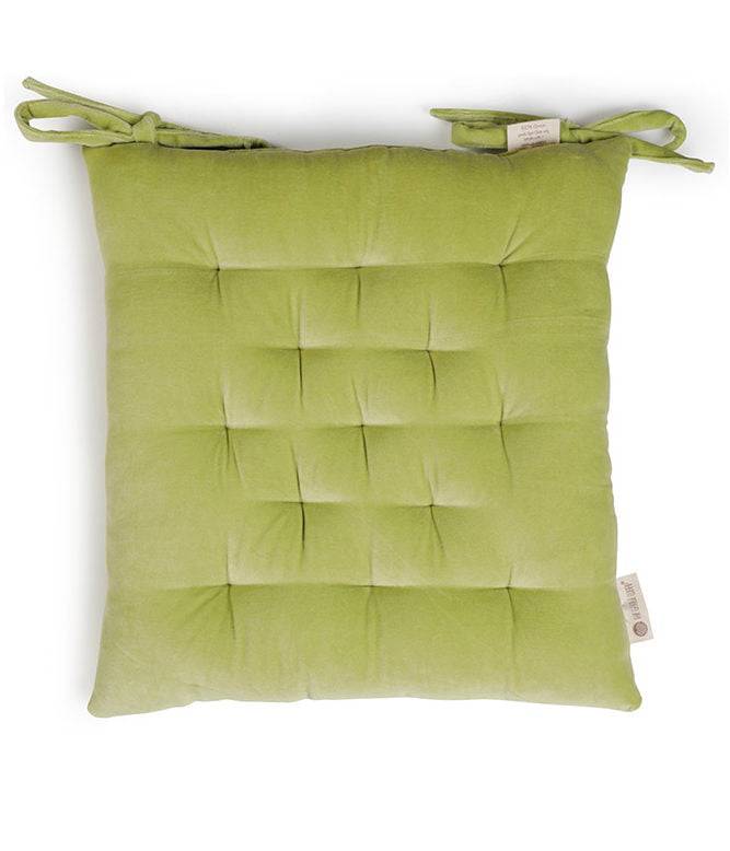 Colour Blocking Velvet Chairpad (Lime) - TGW