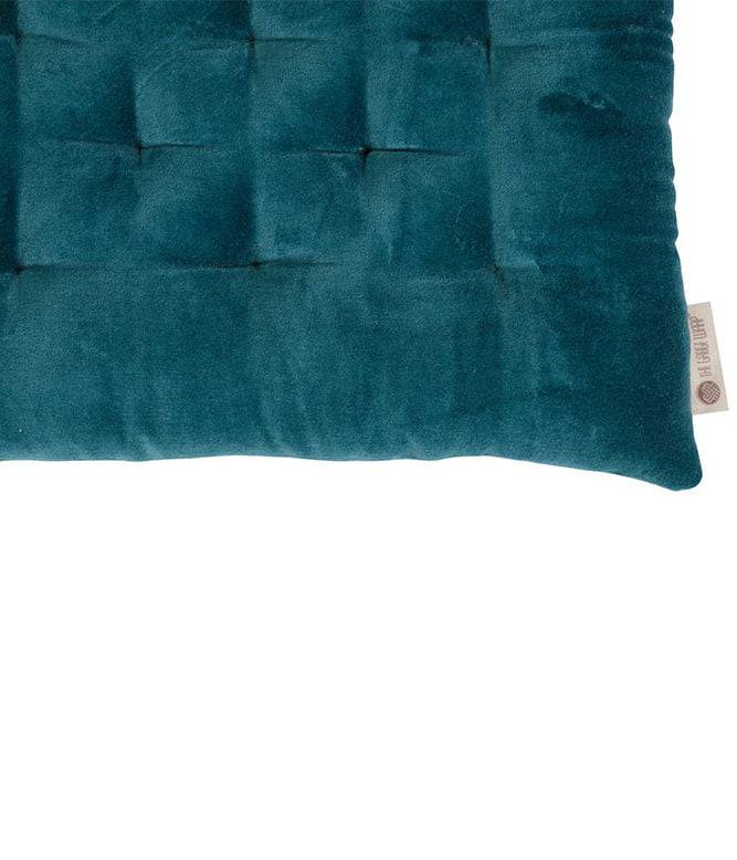 Colour Blocking Velvet Chairpad (Teal) - TGW