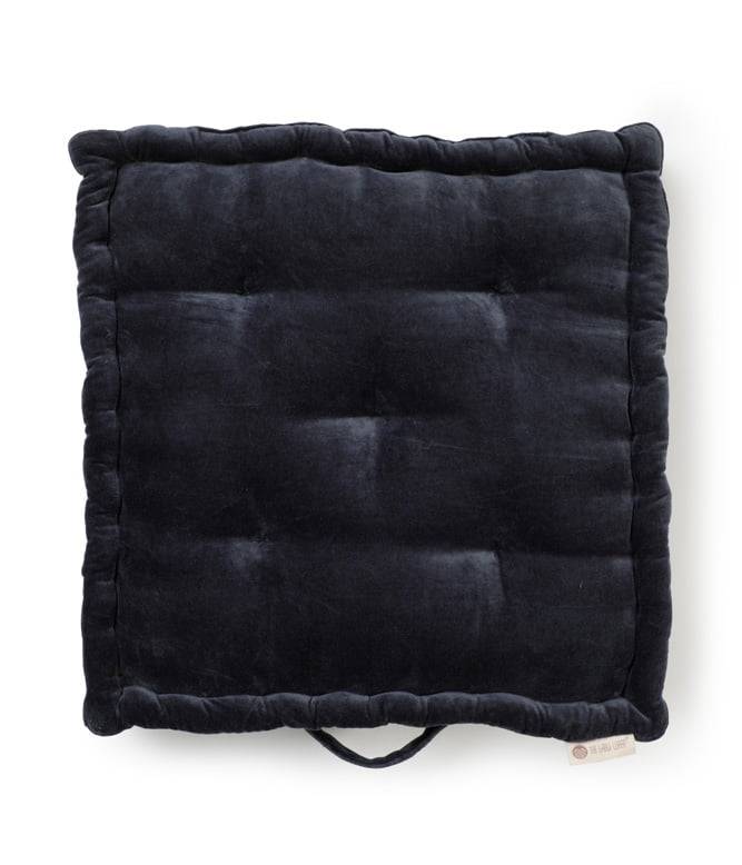 Colour Blocking Velvet Floor Cushion (Navy) - TGW