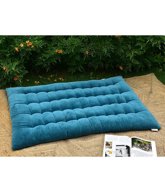 Colour Blocking Velvet Futon (Teal) - TGW