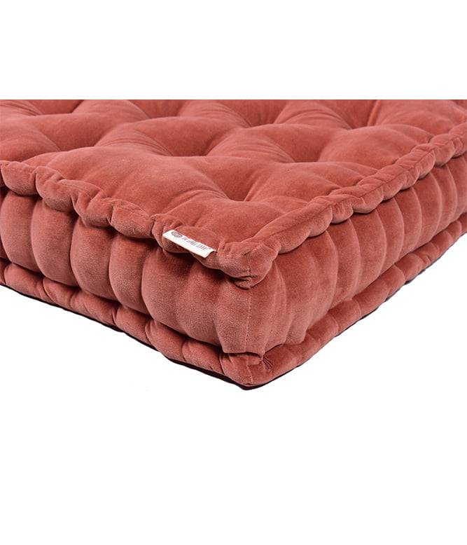 Colour Blocking Velvet Mattress (Rust) - TGW