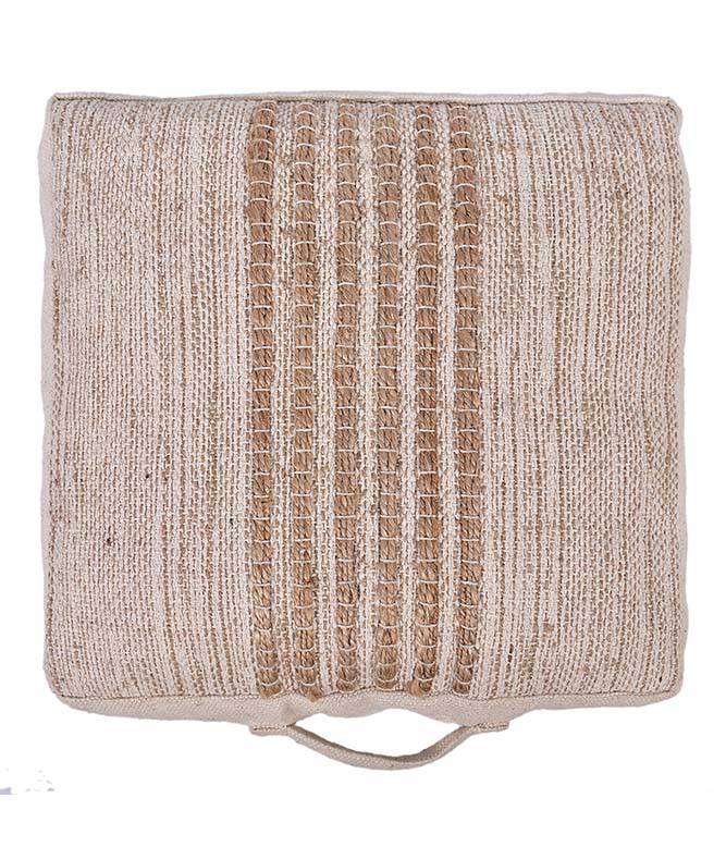 COTTON JUTE STRIPE CLUSTER FLOOR CUSHION - TGW