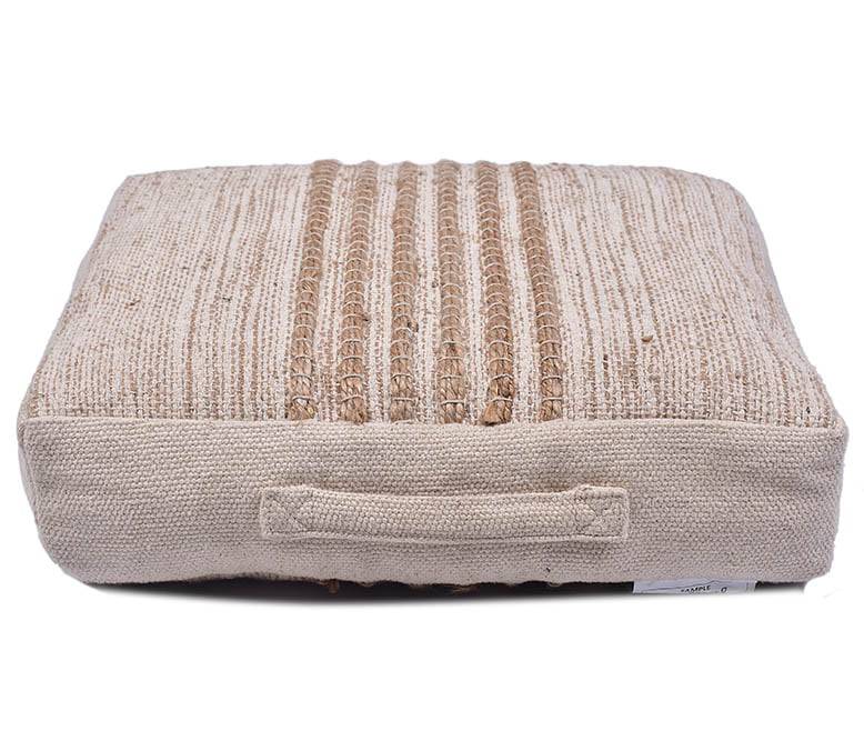 COTTON JUTE STRIPE CLUSTER FLOOR CUSHION - TGW