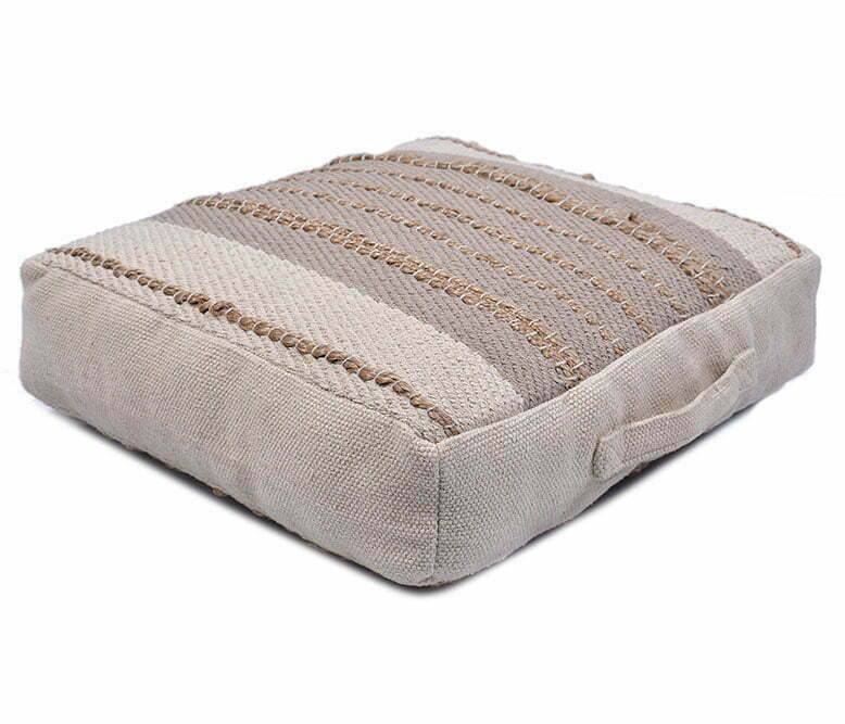 COTTON JUTE STRIPE FLOOR CUSHION - TGW