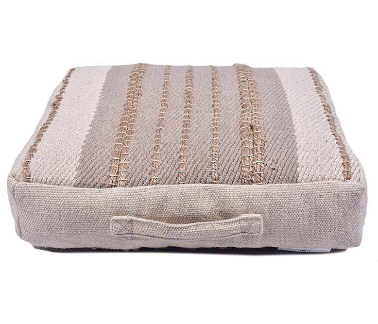 COTTON JUTE STRIPE FLOOR CUSHION - TGW